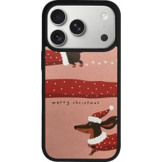 Coque iPhone 17 Pro - Silicone rigide noir Christmas 25 Teckel Merry Xmas
