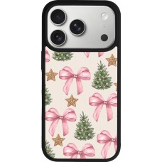 Coque iPhone 17 Pro - Silicone rigide noir Christmas 25 Vintage Ribbons