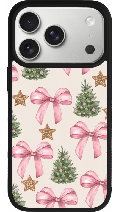 Coque iPhone 17 Pro - Silicone rigide noir Christmas 25 Vintage Ribbons