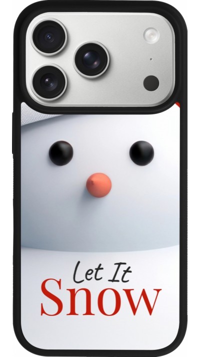 Coque iPhone 17 Pro - Silicone rigide noir Christmas 25 Xmas Snowman
