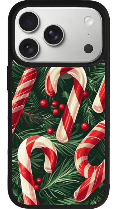 Coque iPhone 17 Pro - Silicone rigide noir Christmas 25 Xmas Stick