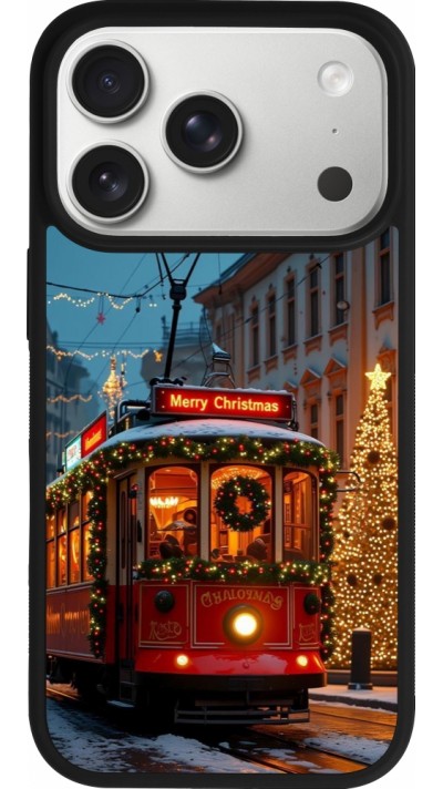 Coque iPhone 17 Pro - Silicone rigide noir Christmas 25 Xmas Train