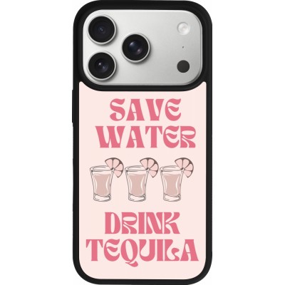iPhone 17 Pro Case Hülle - Silikon schwarz Cocktail Save Water Drink Tequila