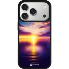 iPhone 17 Pro Case Hülle - Silikon schwarz Sonnenuntergang gelb violett