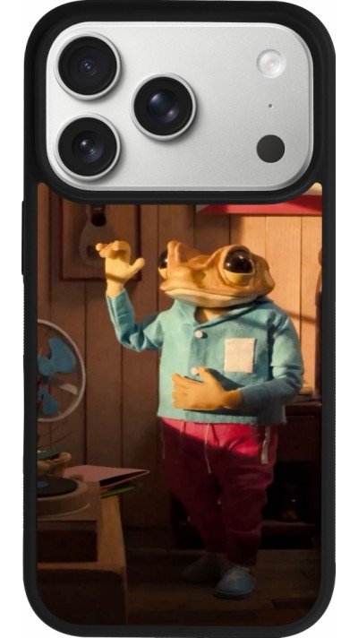 Coque iPhone 17 Pro - Silicone rigide noir Dancing frog DTMF