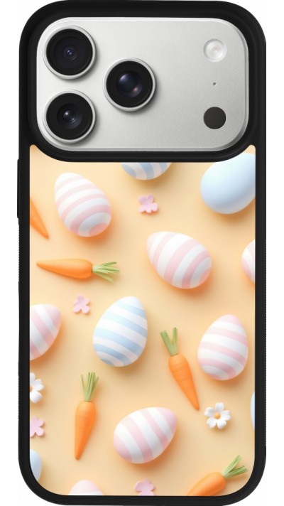 Coque iPhone 17 Pro - Silicone rigide noir Easter 2026 Pattern Easter