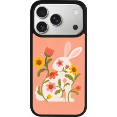 Coque iPhone 17 Pro - Silicone rigide noir Easter 2026 Rabbit collage