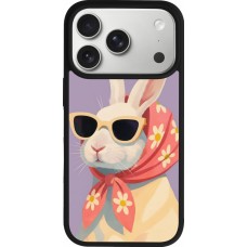 Coque iPhone 17 Pro - Silicone rigide noir Easter 2026 Rabbit with scarf