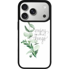 Coque iPhone 17 Pro - Silicone rigide noir Enjoy the little things