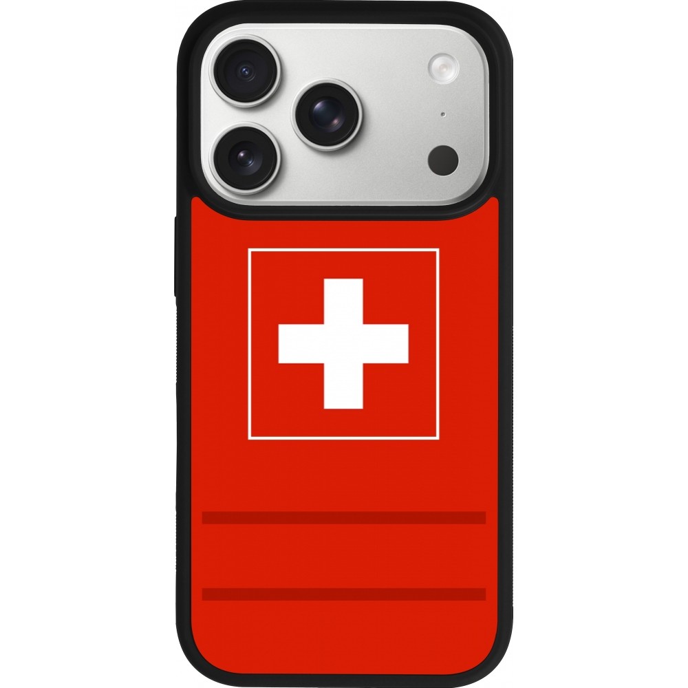 Coque iPhone 17 Pro - Silicone rigide noir Euro 2020 Switzerland