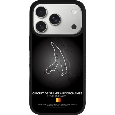 Coque iPhone 17 Pro - Silicone rigide noir F1 Track 2025 Belgium