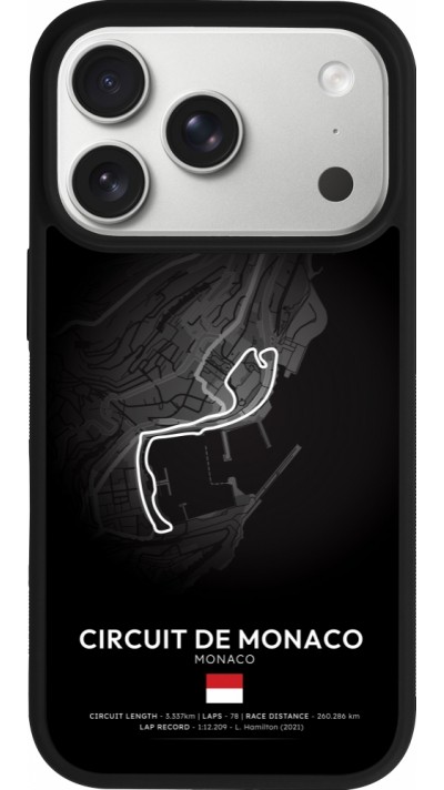 Coque iPhone 17 Pro - Silicone rigide noir F1 Track 2025 Monaco