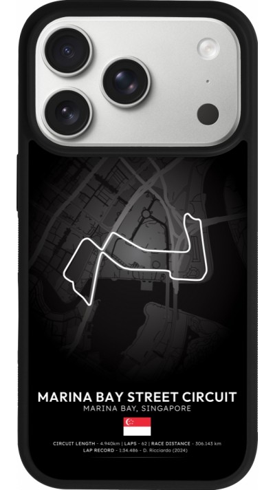 Coque iPhone 17 Pro - Silicone rigide noir F1 Track 2025 Singapore