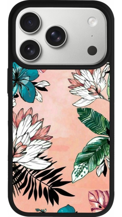 Coque iPhone 17 Pro - Silicone rigide noir Flowers Artprint