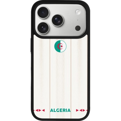 Coque iPhone 17 Pro - Silicone rigide noir Maillot de football Algérie 2026 personnalisable