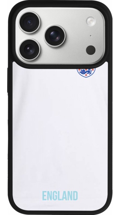 Coque iPhone 17 Pro - Silicone rigide noir Maillot de football Angleterre 2022 personnalisable