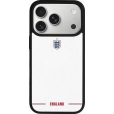Coque iPhone 17 Pro - Silicone rigide noir Maillot de football Angleterre 2026 personnalisable