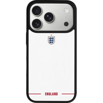 Coque iPhone 17 Pro - Silicone rigide noir Maillot de football Angleterre 2026 personnalisable