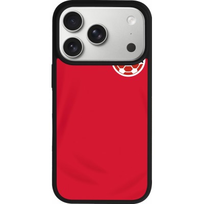 Coque iPhone 17 Pro - Silicone rigide noir Maillot de football Canada 2022 personnalisable