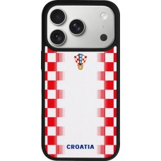 iPhone 17 Pro Case Hülle - Silikon schwarz Kroatien 2026 personalisierbares Fussballtrikot