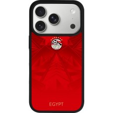 Coque iPhone 17 Pro - Silicone rigide noir Maillot de football Égypte 2026 personnalisable