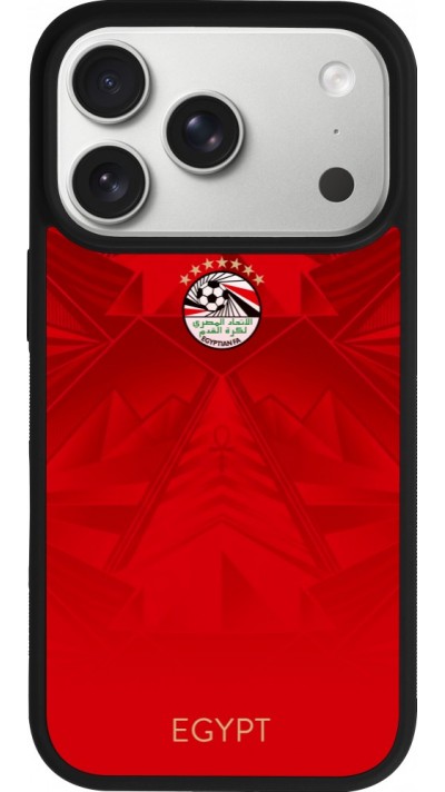 Coque iPhone 17 Pro - Silicone rigide noir Maillot de football E?gypte 2026 personnalisable