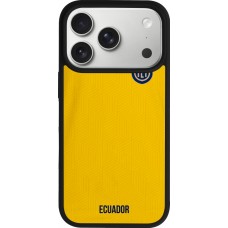 Coque iPhone 17 Pro - Silicone rigide noir Maillot de football Equateur 2022