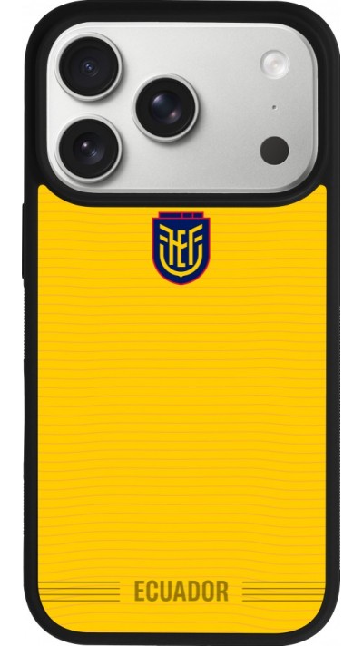 Coque iPhone 17 Pro - Silicone rigide noir Maillot de football E?quateur 2026 personnalisable