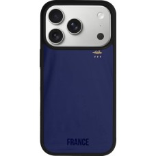 Coque iPhone 17 Pro - Silicone rigide noir Maillot de football France 2022 personnalisable