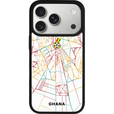 Coque iPhone 17 Pro - Silicone rigide noir Maillot de football Ghana 2026 personnalisable