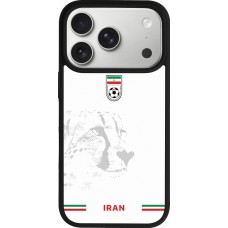 Coque iPhone 17 Pro - Silicone rigide noir Maillot de football Iran 2026 personnalisable