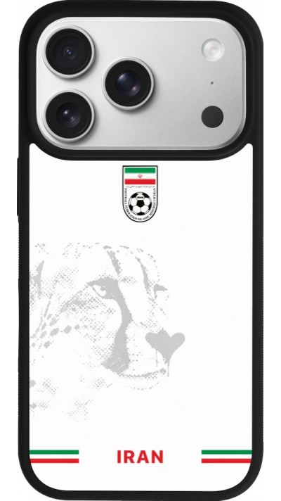 Coque iPhone 17 Pro - Silicone rigide noir Maillot de football Iran 2026 personnalisable