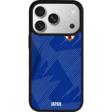 Coque iPhone 17 Pro - Silicone rigide noir Maillot de football Japon 2022 personnalisable