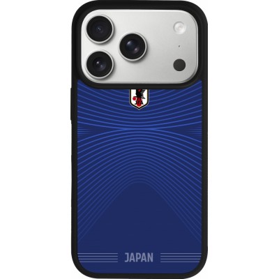Coque iPhone 17 Pro - Silicone rigide noir Maillot de football Japon 2026 personnalisable