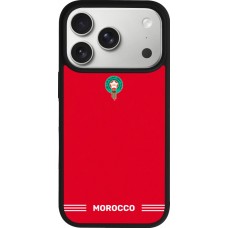 Coque iPhone 17 Pro - Silicone rigide noir Maillot de football Maroc 2026 personnalisable