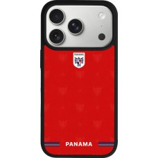 Coque iPhone 17 Pro - Silicone rigide noir Maillot de football Panama 2026 personnalisable