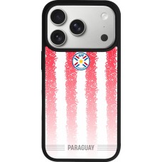 Coque iPhone 17 Pro - Silicone rigide noir Maillot de football Paraguay 2026 personnalisable
