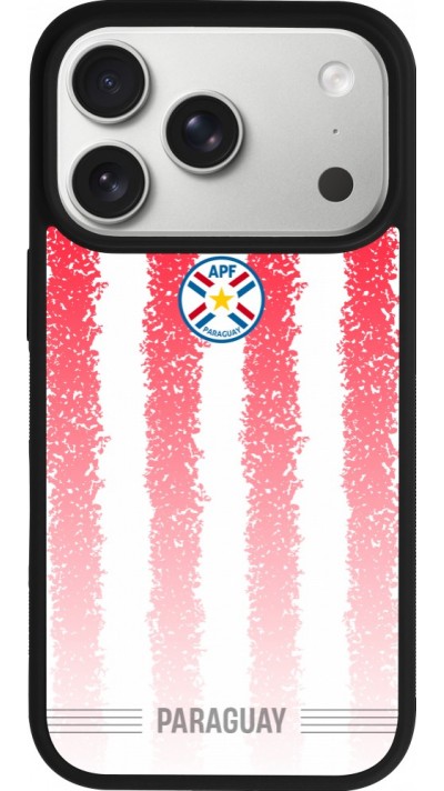 Coque iPhone 17 Pro - Silicone rigide noir Maillot de football Paraguay 2026 personnalisable