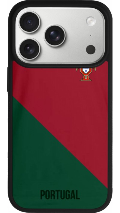 Coque iPhone 17 Pro - Silicone rigide noir Maillot de football Portugal 2022