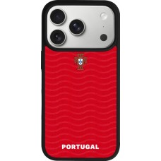 Coque iPhone 17 Pro - Silicone rigide noir Maillot de football Portugal 2026 personnalisable
