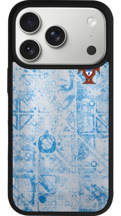 iPhone 17 Pro Case Hülle - Silikon schwarz Portugal Away personalisierbares Fussballtrikot