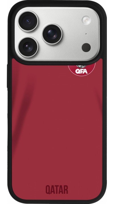 iPhone 17 Pro Case Hülle - Silikon schwarz Katar 2022 personalisierbares Fussballtrikot