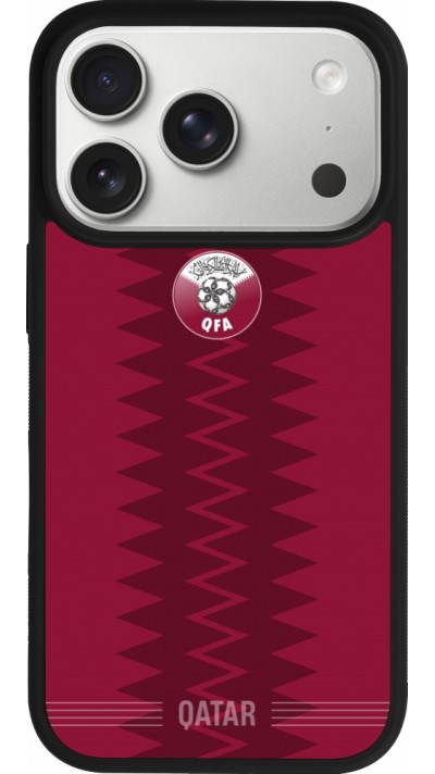 iPhone 17 Pro Case Hülle - Silikon schwarz Qatar 2026 personalisierbares Fussballtrikot