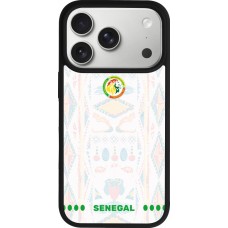 Coque iPhone 17 Pro - Silicone rigide noir Maillot de football Sénégal 2026 personnalisable