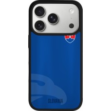 Coque iPhone 17 Pro - Silicone rigide noir Maillot de football Slovaquie