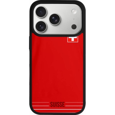 Coque iPhone 17 Pro - Silicone rigide noir Football shirt Switzerland 2022
