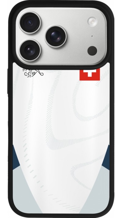 iPhone 17 Pro Case Hülle - Silikon schwarz Schweiz Away personalisierbares Fussballtrikot