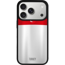 Coque iPhone 17 Pro - Silicone rigide noir Maillot de football Turquie personnalisable