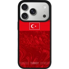 Coque iPhone 17 Pro - Silicone rigide noir Maillot de football Turquie 2026 personnalisable