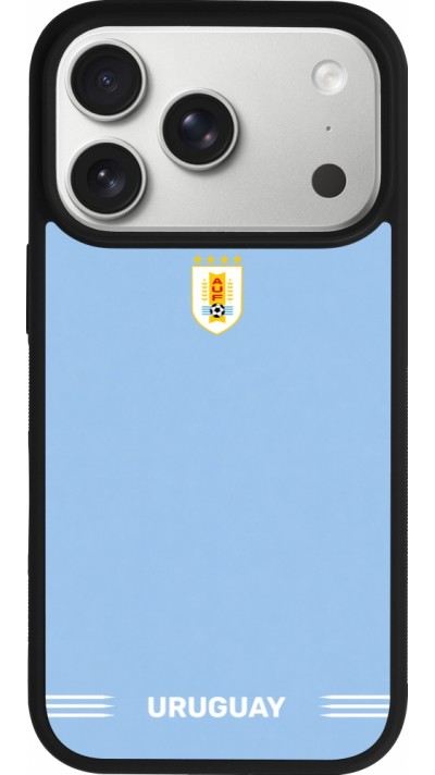 iPhone 17 Pro Case Hülle - Silikon schwarz Uruguay 2026 personalisierbares Fussballtrikot